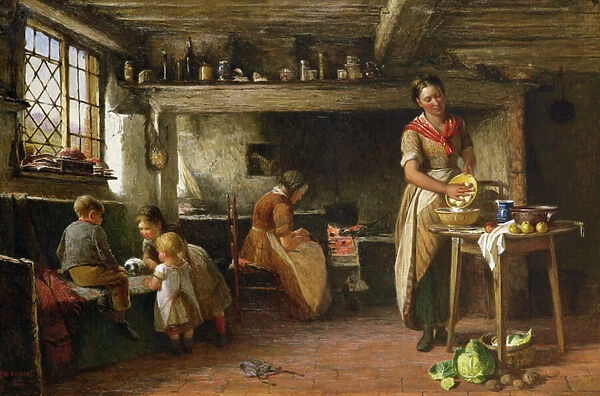 A Cottage Home, 1875 (oil on canvas)