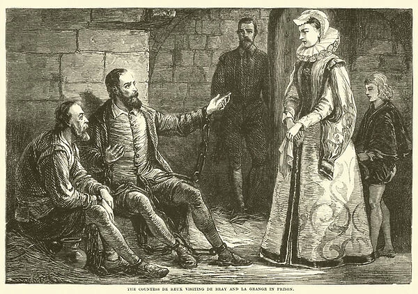 The Countess de Reux visiting De Bray and La Grange in Prison (engraving)