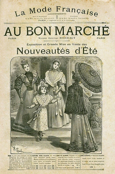 Cover of the catalogue of clothing articles 'Au bon marche', 1893 (print)
