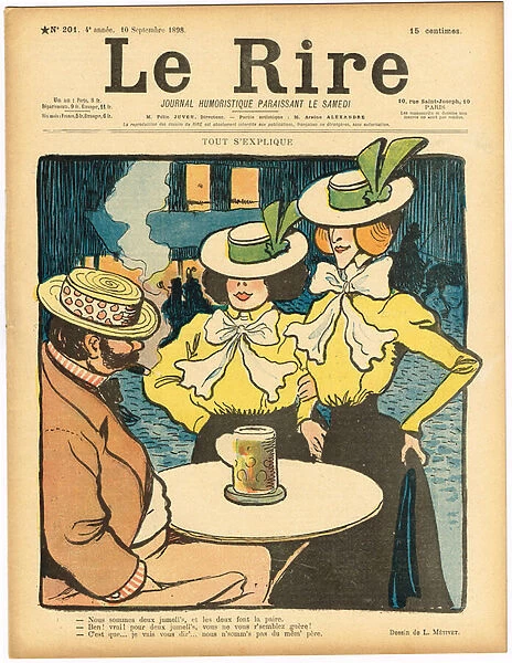 Cover of 'Le Rire', Satirique en Couleurs, 1898_9_10 : fashion, paternity