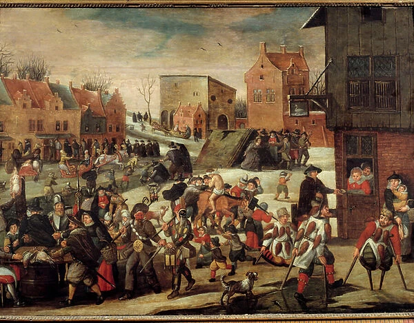 The cripples A crowd of poor and infirm in a city (in Flanders?) (Court of Miracles)
