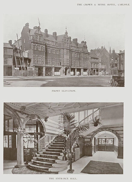 The Crown and Mitre Hotel, Carlisle, Front Elevation, The Entrance Hall (b  /  w photo)