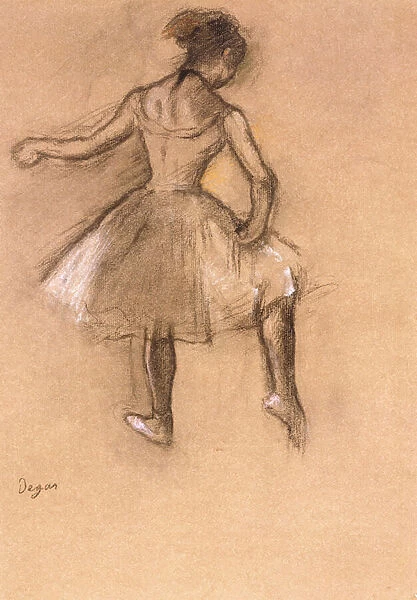 Dancer, c.1880 (charcoal and pastel on pink paper laid on board)