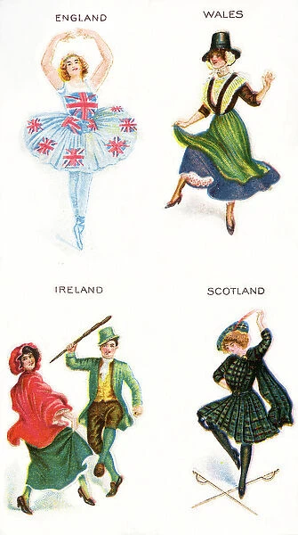 Dancers of the British Isles, cigarette cards, 1915 (colour litho) (see also 472941