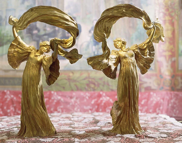 Dancing figures from a table centrepiece, Sevres, 1900 (gilded bronze)