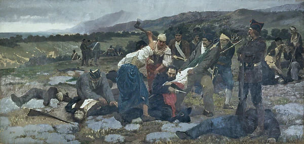 The Death of Carlo Pisacane (oil on canvas)