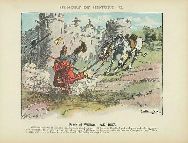 Death of William. A. D. 1087 (colour litho)