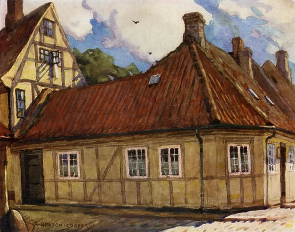 Denmark: Odense, The Birthplace of Hans Andersen (colour litho)