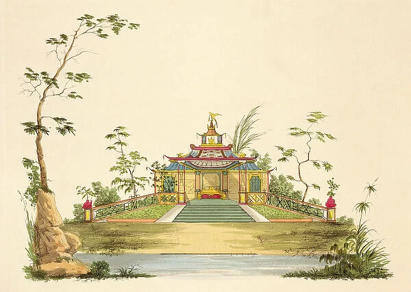 Design for a Chinese Temple, c. 1810 (pen & ink and w  /  c on paper)