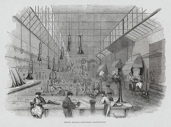 Distin & Co of London, manufacturers of musical instruments (engraving)