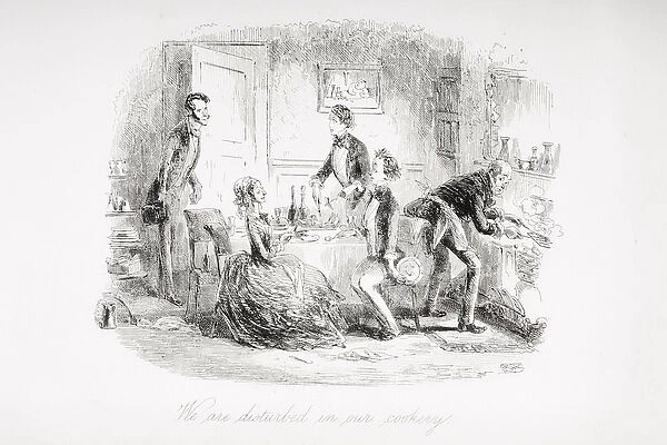 We are disturbed in our cookery, illustration from David Copperfield by Charles Dickens