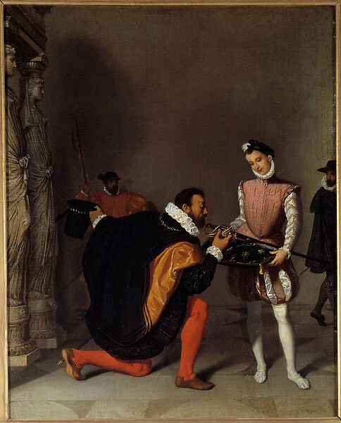Don Pedro de Toledo, Ambassador of Philip II kissing the spee of Henri IV (1553-1610