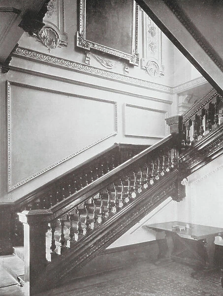 Dowgate, Skinners' Hall, The Staircase, c 1670 (b / w photo)