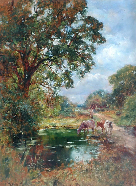 The Drinking Pool (oil on panel)