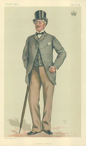 The Earl of Rosslyn, The kirk of Scotland, 12 November 1881, Vanity Fair cartoon (colour litho)