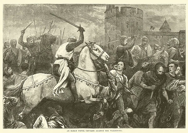 An Early Papal Crusade against the Waldenses (engraving)