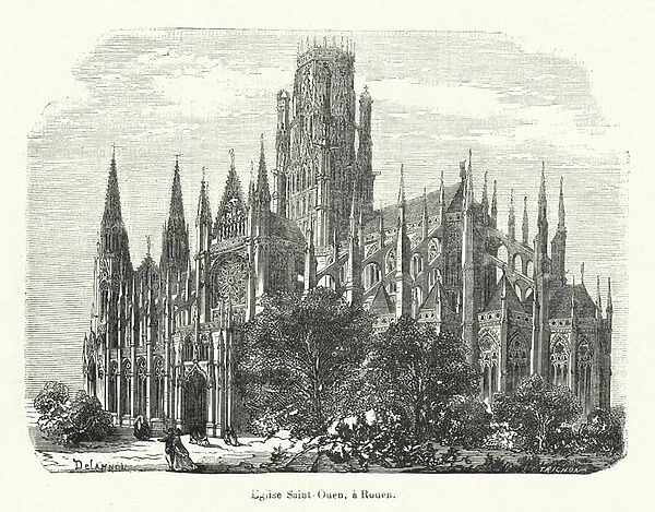 Eglise Saint-Ouen, a Rouen (engraving)