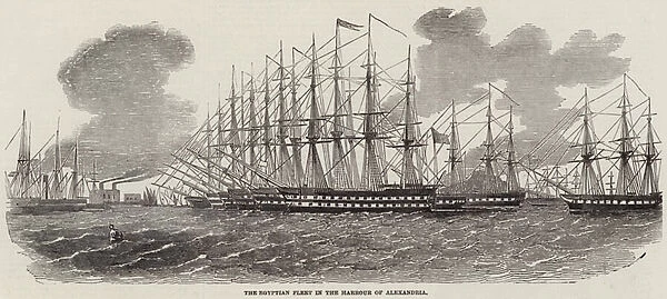 The Egyptian Fleet in the Harbour of Alexandria (engraving)
