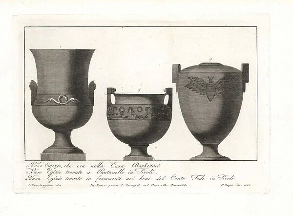 Egyptian vases from Rome. 1802 (engraving)