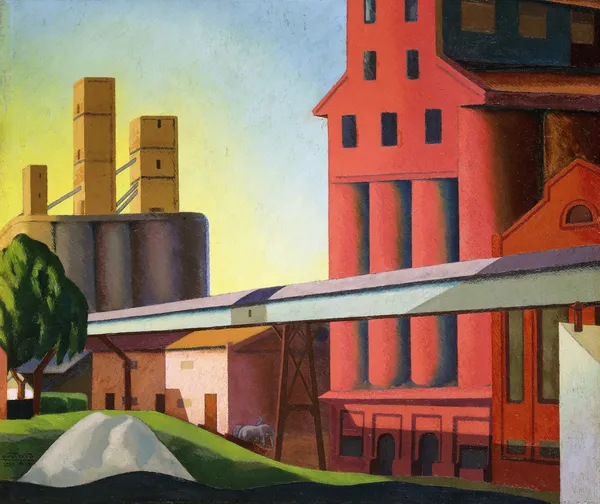 Elevators; Elevadores, 1928 (oil on board)