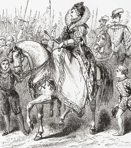 Elizabeth I inspecting her troops at Tilbury Port, 1588