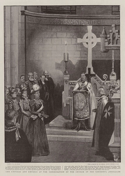 The Emperor and Empress at the Consecration of the Church of the Redeemer, Jerusalem (litho)