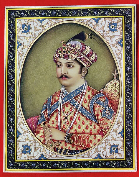 Emperor Muhammad Akbar (1542-1605) (gouache and w / c on ivory)