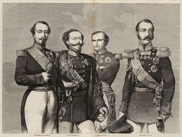 The Emperors of France and Russia, the King of Sardinia, and Prince Napoleon (engraving)