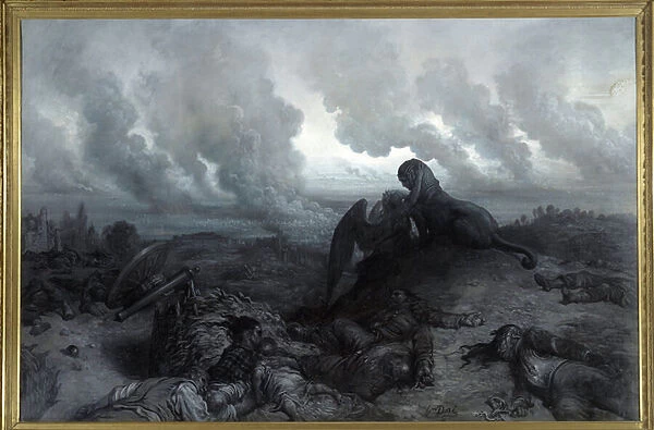 The enigma. Painting by Gustave Dore (1832 - 1883), 1871. Oil on canvas