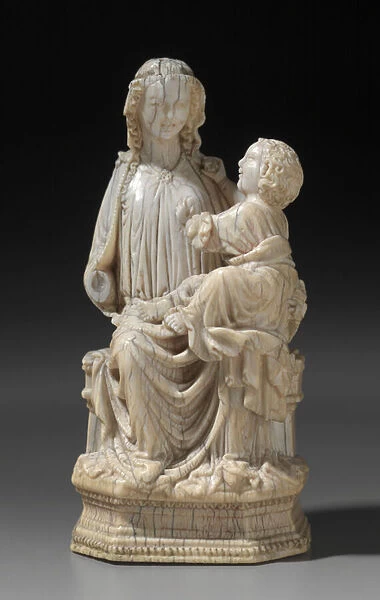 Enthroned Virgin and Child, c. 1250 (ivory)