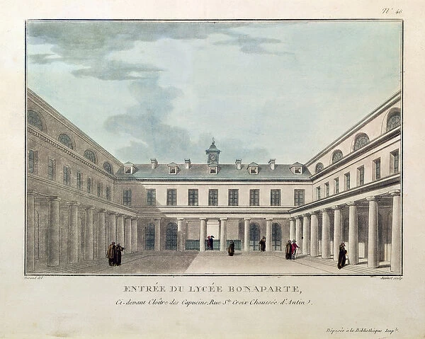 Entrance to the Lycee Condorcet, engraved by Janinet (engraving)