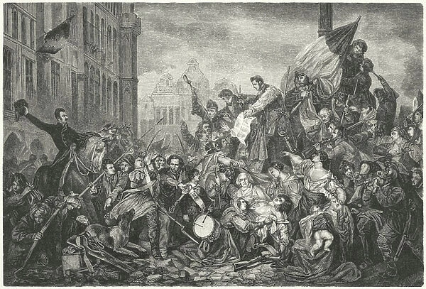 Episode of the Belgian Revolution of 1830 (engraving)