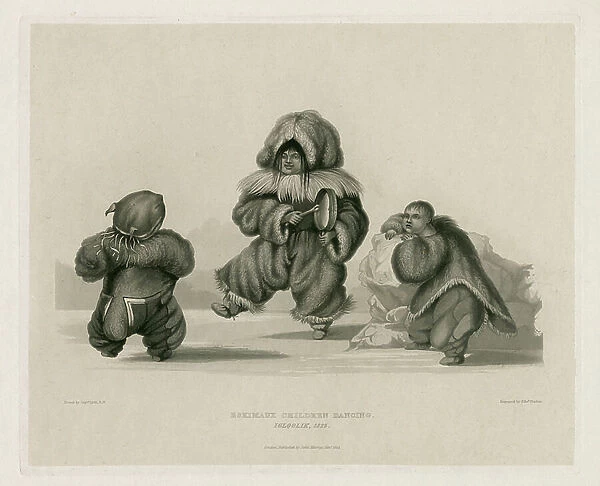Eskimaux children dancing, Igloolik, 1823, 1824 (engraving)
