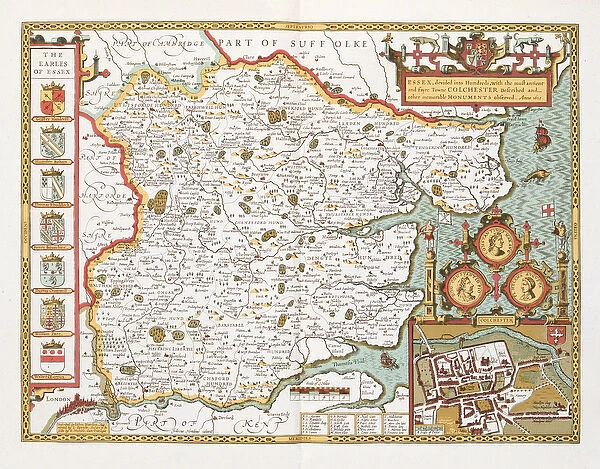 Essex, engraved by Jodocus Hondius (1563-1612) from John Speeds Theatre of the