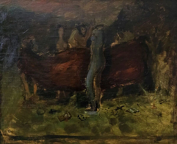 Eve, apocalyptic scene 1930, (oil on panel)