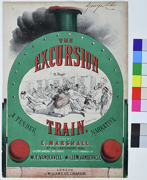 Excursion Train. A Tender Narrative, c.1870 (tinted litho on paper)