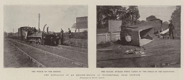 The Explosion of an Engine-Boiler at Westerfield, near Ipswich (b  /  w photo)