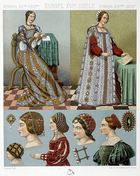 Fashion and hairdressing in Europe in the 16th century - in '