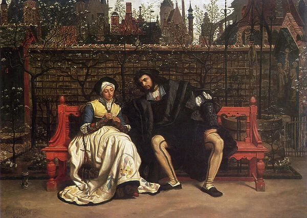 Faust and Marguerite in the Garden, 1861 (oil on canvas)