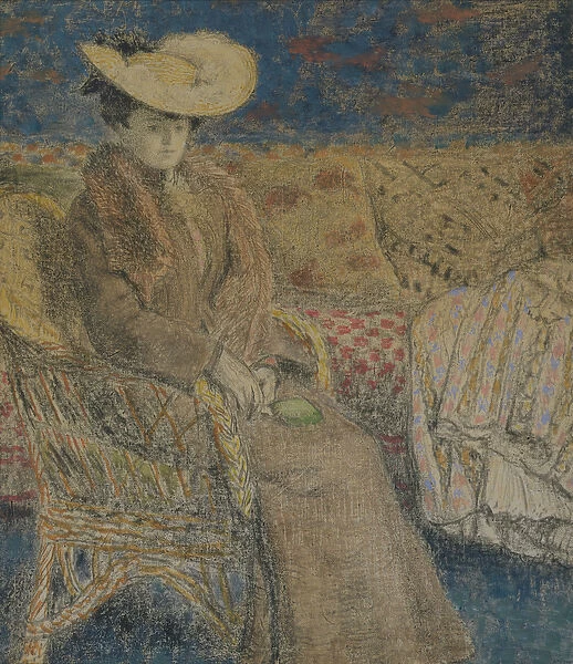 Femme assise, c. 1900-06 (gouache, w  /  c, charcoal & pencil on paper on original cardboard)