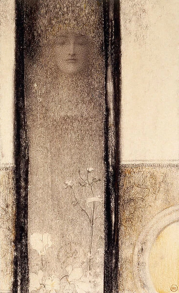 Femme Mysterieuse, c.1909 (pencil, charcoal and coloured chalks on card)