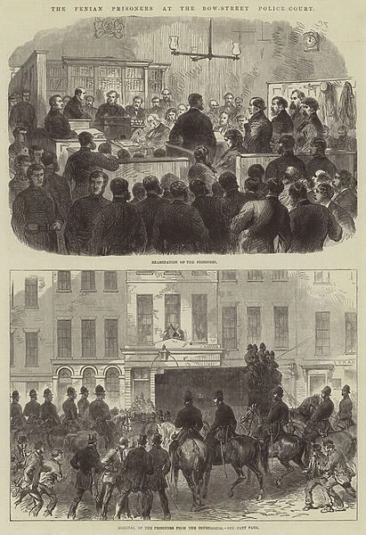 The Fenian Prisoners at the Bow-Street Police Court (engraving)
