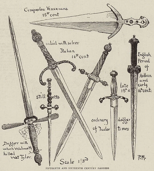 Fifteenth and Sixteenth Century Daggers (litho)