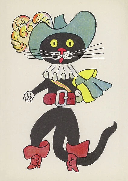 Figures from Children's Books: Puss in Boots (colour litho)