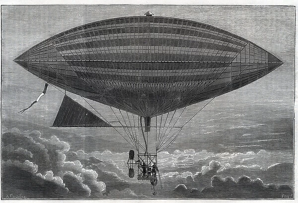 First electric aerostat to helice, experimented by Albert (1839-1906