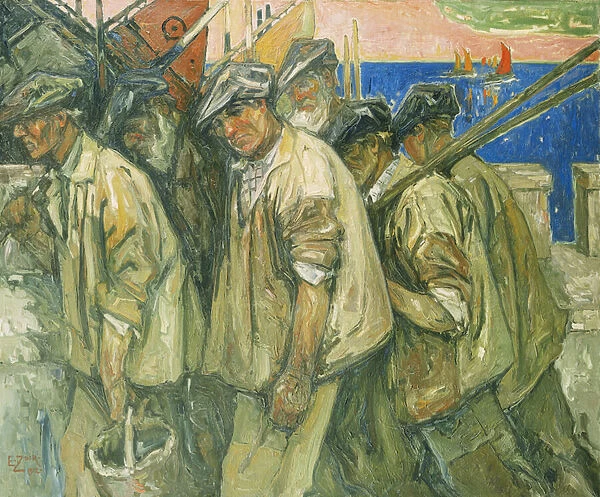 The Fishermens Return, 1912 (oil on canvas)