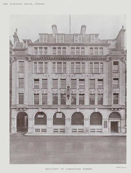 The Fleetway House, London, Elevation to Farringdon Street (b  /  w photo)