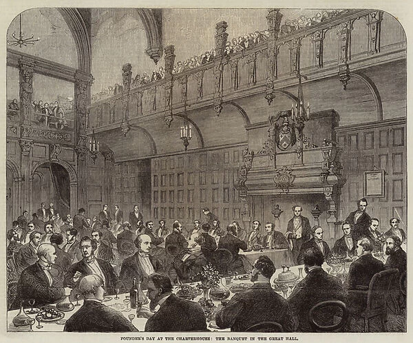 Founders Day at the Charterhouse, the Banquet in the Great Hall (engraving)