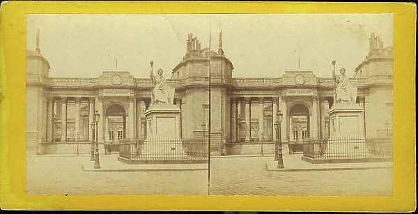 France, Ile-de-France, Paris (75): The legislative body (Palais Bourbon) with the statue of Napoleon first emperor, 1865