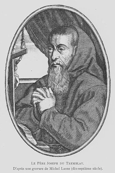 Francois Leclerc du Tremblay, French Capuchin friar and adviser and agent of Cardinal Richelieu, known as Father Joseph and the Eminence Grise (Grey Eminence) (litho)